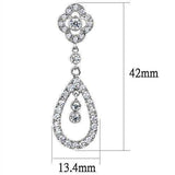 Alamode Rhodium Brass Earrings with AAA Grade CZ in Clear - Alamode - Flyclothing LLC