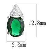 Alamode Rhodium 925 Sterling Silver Earrings with Synthetic Synthetic Glass in Blue Zircon - Alamode - Flyclothing LLC