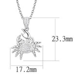Alamode Rhodium 925 Sterling Silver Chain Pendant with AAA Grade CZ in Clear - Alamode - Flyclothing LLC
