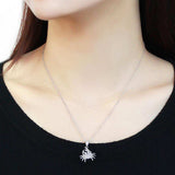 Alamode Rhodium 925 Sterling Silver Chain Pendant with AAA Grade CZ in Clear - Alamode - Flyclothing LLC