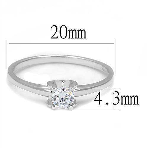 Alamode Rhodium 925 Sterling Silver Ring with AAA Grade CZ in Clear - Alamode - Flyclothing LLC