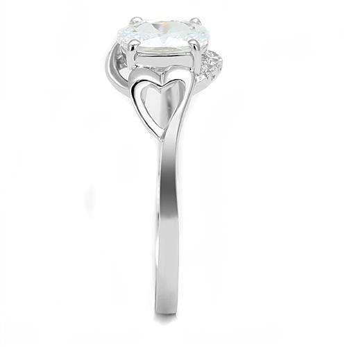 Alamode Rhodium 925 Sterling Silver Ring with AAA Grade CZ in Clear - Alamode - Flyclothing LLC