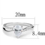 Alamode Rhodium 925 Sterling Silver Ring with AAA Grade CZ in Clear - Alamode - Flyclothing LLC