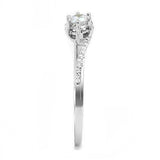 Alamode Rhodium 925 Sterling Silver Ring with AAA Grade CZ in Clear - Alamode - Flyclothing LLC
