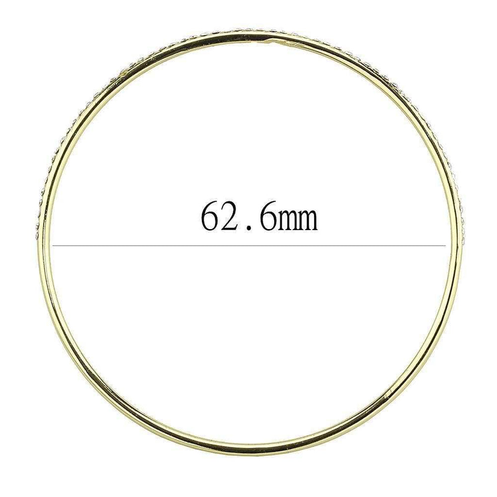 Alamode Gold Brass Bangle with Top Grade Crystal in Clear - Alamode - Flyclothing LLC