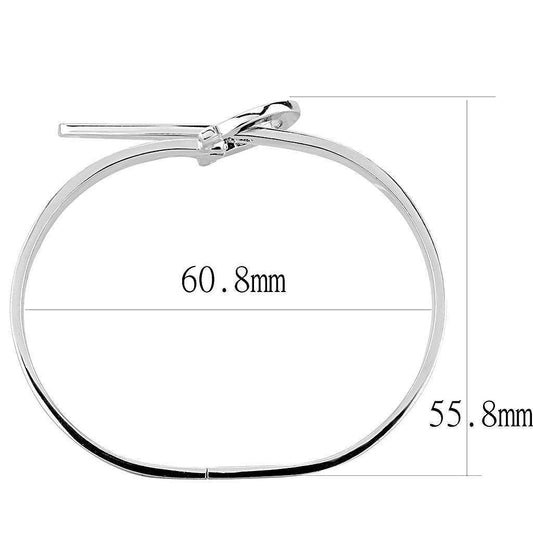 Alamode Rhodium Brass Bangle with No Stone - Alamode - Flyclothing LLC