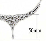 Alamode Rhodium Brass Jewelry Sets with AAA Grade CZ in Clear - Alamode - Flyclothing LLC