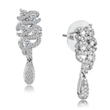 Alamode Rhodium Brass Jewelry Sets with AAA Grade CZ in Clear - Alamode - Flyclothing LLC