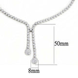 Alamode Rhodium Brass Jewelry Sets with AAA Grade CZ in Clear - Alamode - Flyclothing LLC