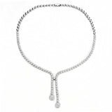 Alamode Rhodium Brass Jewelry Sets with AAA Grade CZ in Clear - Alamode - Flyclothing LLC