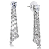 Alamode Rhodium Brass Jewelry Sets with AAA Grade CZ in Clear - Alamode - Flyclothing LLC