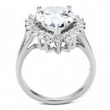 Alamode Rhodium Brass Ring with AAA Grade CZ in Clear - Alamode - Flyclothing LLC