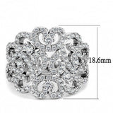 Alamode Rhodium Brass Ring with AAA Grade CZ in Clear - Alamode - Flyclothing LLC