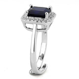 Alamode Rhodium Brass Ring with Synthetic Synthetic Glass in Montana - Alamode - Flyclothing LLC