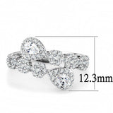 Alamode Rhodium Brass Ring with AAA Grade CZ in Clear - Alamode - Flyclothing LLC
