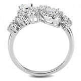 Alamode Rhodium Brass Ring with AAA Grade CZ in Clear - Alamode - Flyclothing LLC