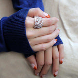 Alamode Rhodium Brass Ring with AAA Grade CZ in Clear - Alamode - Flyclothing LLC