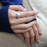 Alamode Rhodium Brass Ring with AAA Grade CZ in Clear - Alamode - Flyclothing LLC