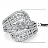 Alamode Rhodium Brass Ring with AAA Grade CZ in Clear - Alamode - Flyclothing LLC