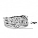 Alamode Rhodium Brass Ring with AAA Grade CZ in Clear - Alamode - Flyclothing LLC