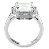 Alamode Rhodium Brass Ring with AAA Grade CZ in Clear - Alamode - Flyclothing LLC