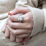 Alamode Rhodium Brass Ring with AAA Grade CZ in Clear - Alamode - Flyclothing LLC