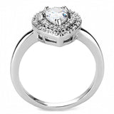 Alamode Rhodium Brass Ring with AAA Grade CZ in Clear - Alamode - Flyclothing LLC