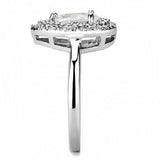 Alamode Rhodium Brass Ring with AAA Grade CZ in Clear - Alamode - Flyclothing LLC
