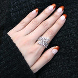 Alamode Rhodium Brass Ring with AAA Grade CZ in Clear - Alamode - Flyclothing LLC