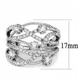 Alamode Rhodium Brass Ring with AAA Grade CZ in Clear - Alamode - Flyclothing LLC