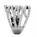 Alamode Rhodium Brass Ring with AAA Grade CZ in Clear - Alamode - Flyclothing LLC