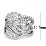 Alamode Rhodium Brass Ring with AAA Grade CZ in Clear - Alamode - Flyclothing LLC