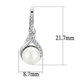 Alamode Rhodium Brass Earrings with Synthetic Pearl in White - Alamode - Flyclothing LLC
