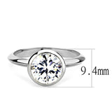 Alamode Rhodium Brass Ring with AAA Grade CZ in Clear - Alamode - Flyclothing LLC