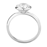 Alamode Rhodium Brass Ring with AAA Grade CZ in Clear - Alamode - Flyclothing LLC