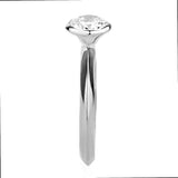 Alamode Rhodium Brass Ring with AAA Grade CZ in Clear - Alamode - Flyclothing LLC