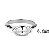 Alamode Rhodium Brass Ring with AAA Grade CZ in Clear - Alamode - Flyclothing LLC