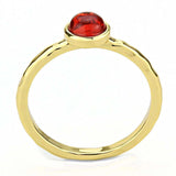 Alamode Gold Brass Ring with Synthetic Synthetic Glass in Garnet - Alamode - Flyclothing LLC