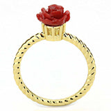 Alamode Gold Brass Ring with Synthetic Synthetic Stone in Siam - Alamode - Flyclothing LLC