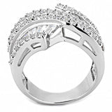 Alamode Rhodium Brass Ring with AAA Grade CZ in Clear - Alamode - Flyclothing LLC