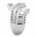 Alamode Rhodium Brass Ring with AAA Grade CZ in Clear - Alamode - Flyclothing LLC
