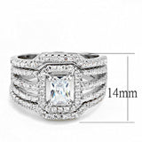 Alamode Rhodium Brass Ring with AAA Grade CZ in Clear - Alamode - Flyclothing LLC
