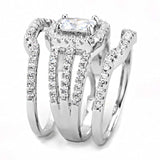 Alamode Rhodium Brass Ring with AAA Grade CZ in Clear - Alamode - Flyclothing LLC