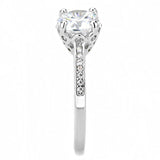 Alamode Rhodium Brass Ring with AAA Grade CZ in Clear - Alamode - Flyclothing LLC