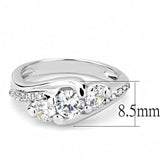 Alamode Rhodium Brass Ring with AAA Grade CZ in Clear - Alamode - Flyclothing LLC