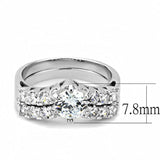Alamode Rhodium Brass Ring with AAA Grade CZ in Clear - Alamode - Flyclothing LLC