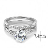 Alamode Rhodium Brass Ring with AAA Grade CZ in Clear - Alamode - Flyclothing LLC