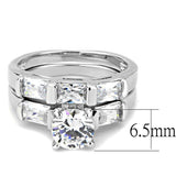 Alamode Rhodium Brass Ring with AAA Grade CZ in Clear - Alamode - Flyclothing LLC