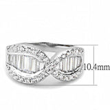 Alamode Rhodium Brass Ring with AAA Grade CZ in Clear - Alamode - Flyclothing LLC