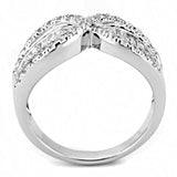 Alamode Rhodium Brass Ring with AAA Grade CZ in Clear - Alamode - Flyclothing LLC